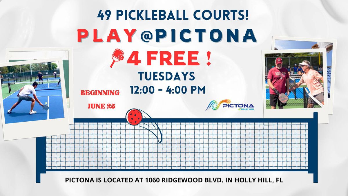 Pickleball - Play for FREE at Pictona on Tuesday Afternoons!