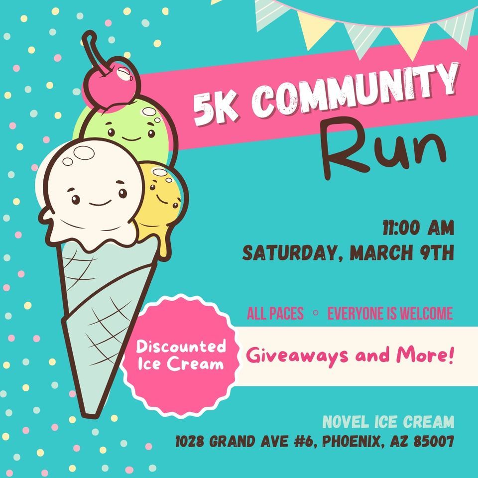 5K Community Run, Novel Ice Cream, Phoenix, 9 March 2024