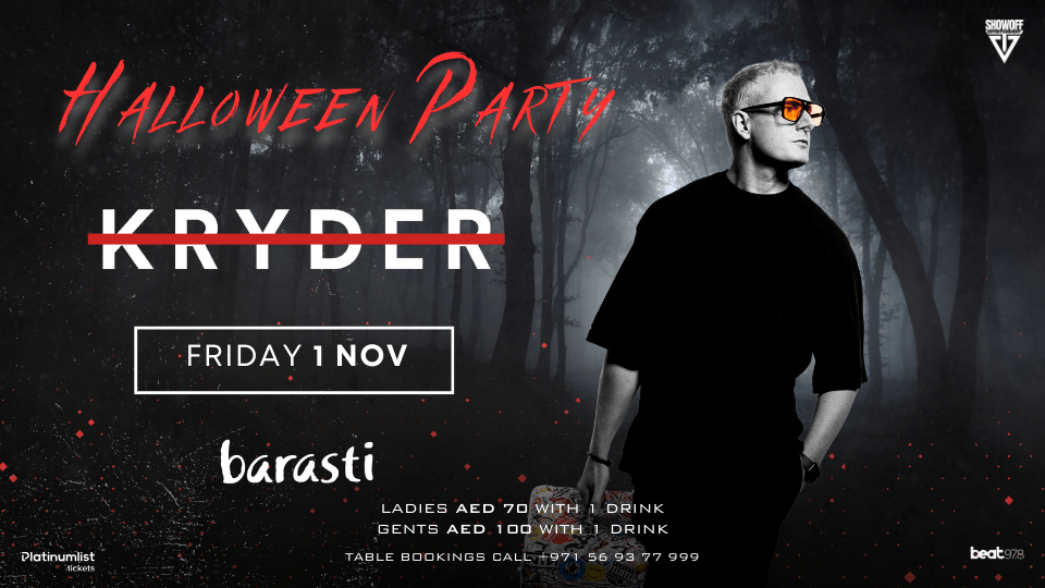 Halloween Party with Kryder at Barasti in Dubai