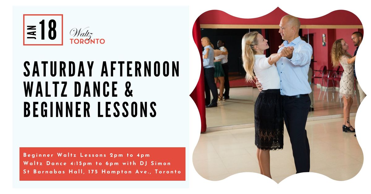 Saturday Afternoon Waltz - Dance & Beginner Lessons, January 18! 