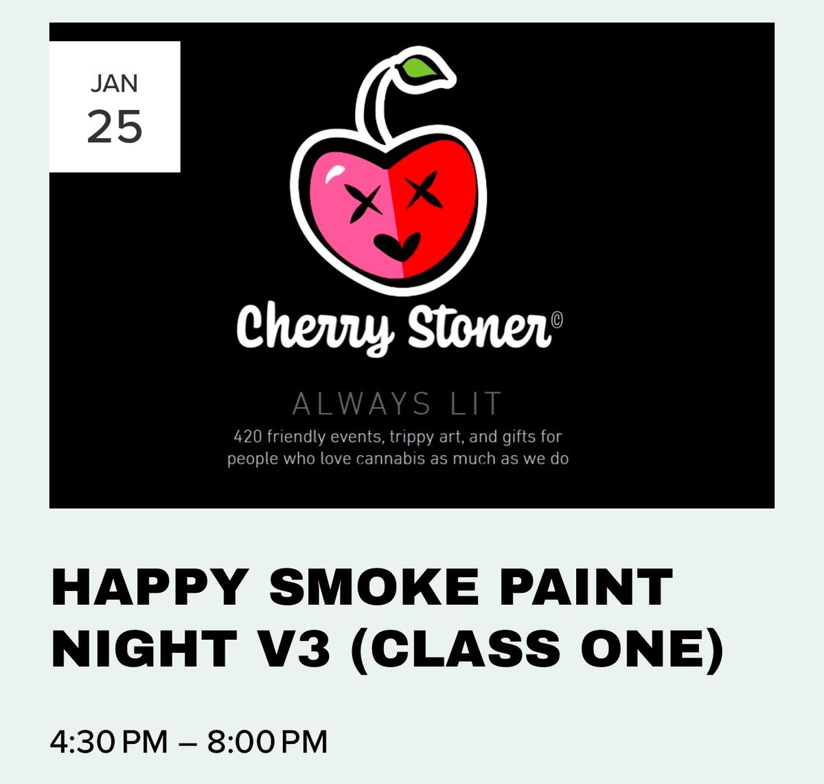 Happy Smoke- Black Light Puff & Paint Night (Class 1)