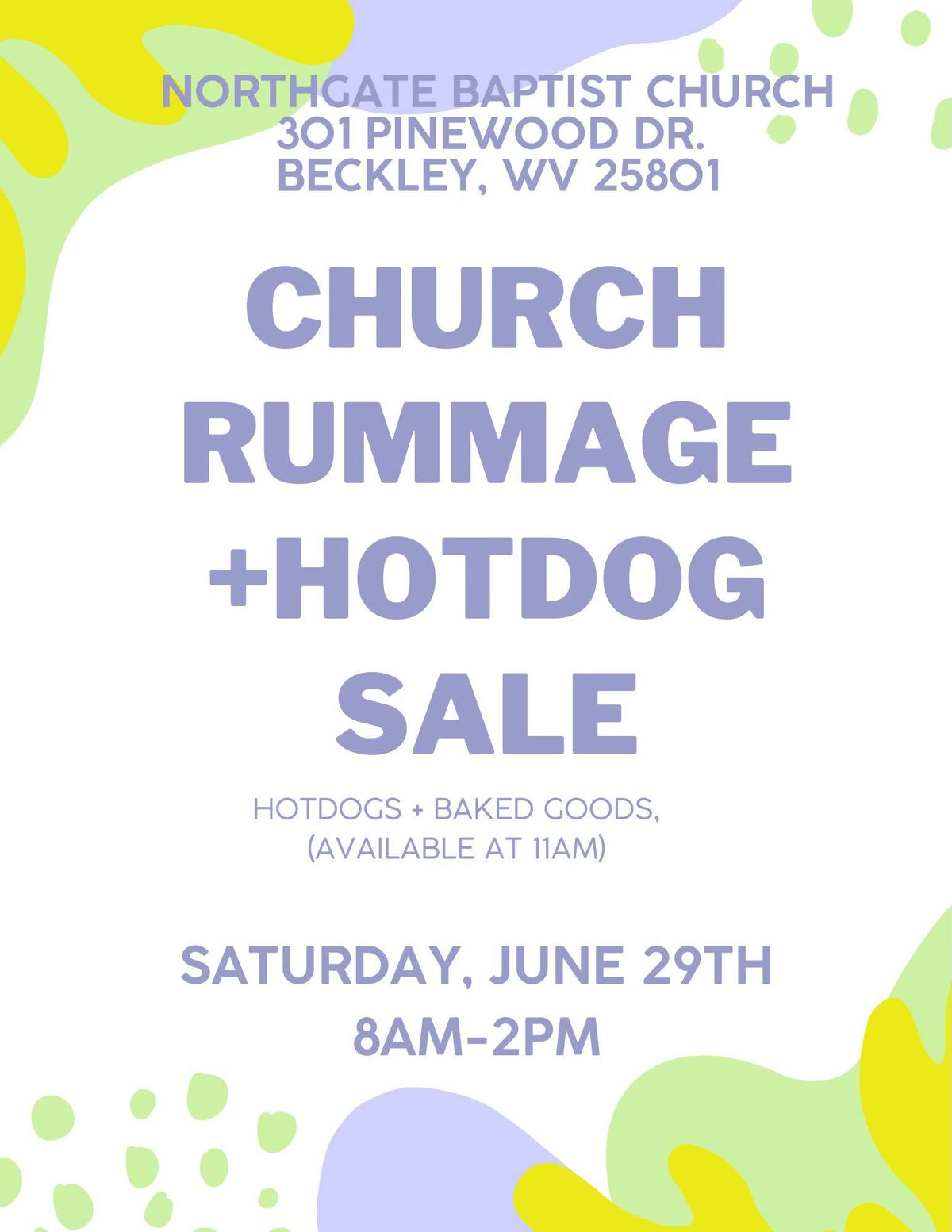 Rummage + Hotdog Sale