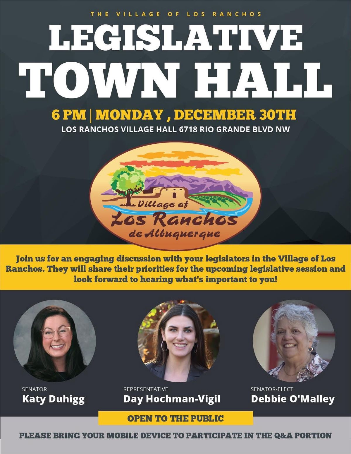 Town Hall with NM State Legislators