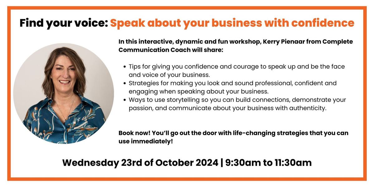 Find your voice: Speak about your business with confidence