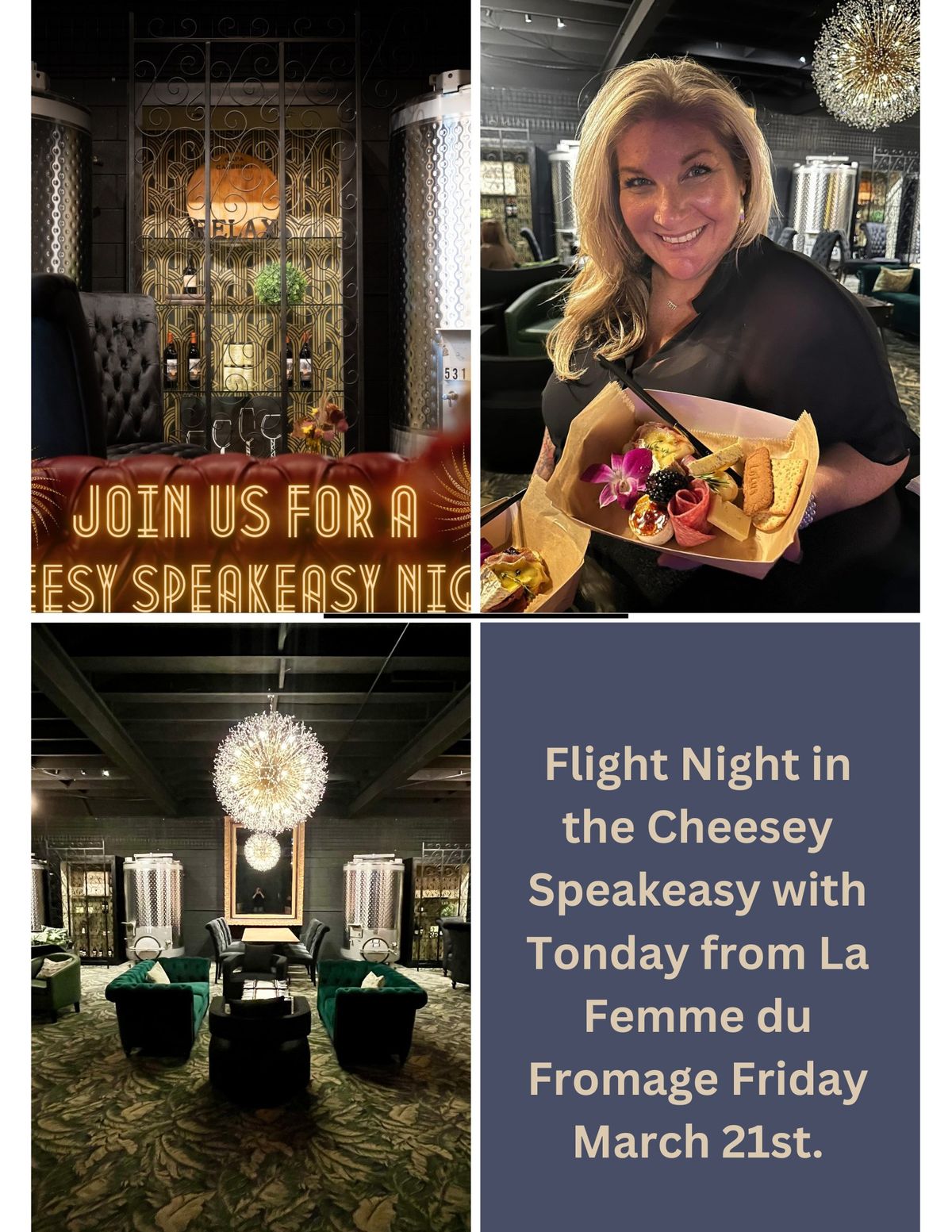 Cheesy Speakeasy, Flight Night Edition Seating One