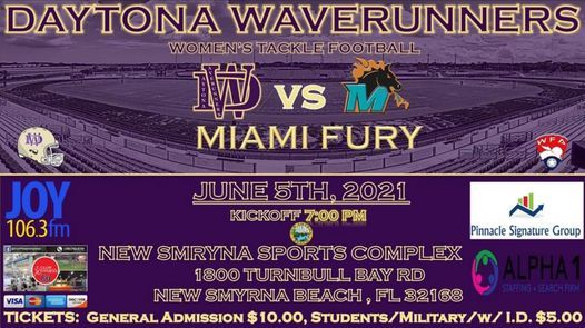 Daytona Waverunners Vs Miami Fury Womens Tackle Football New Smyrna Beach Football Field 5 June 21