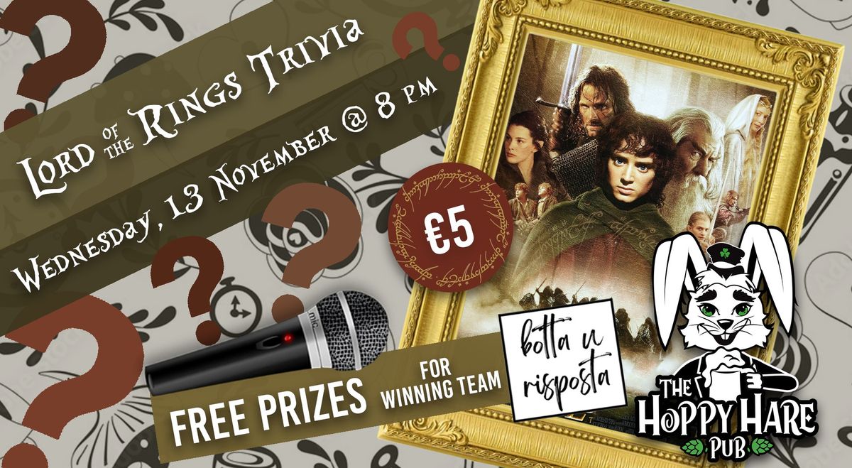 Lord of the Rings Trivia Night at The Hoppy Hare Pub