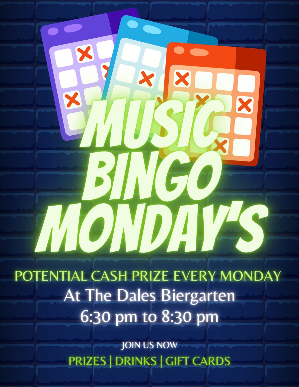 Music Bingo Monday's!!! - Potential Cash Prize