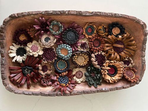 Upcycled  Leather Flowers