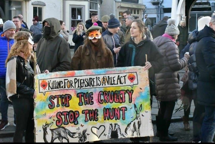 2024 Boxing Day Protest The Waveney & Norfolk Harriers Hunt Parade