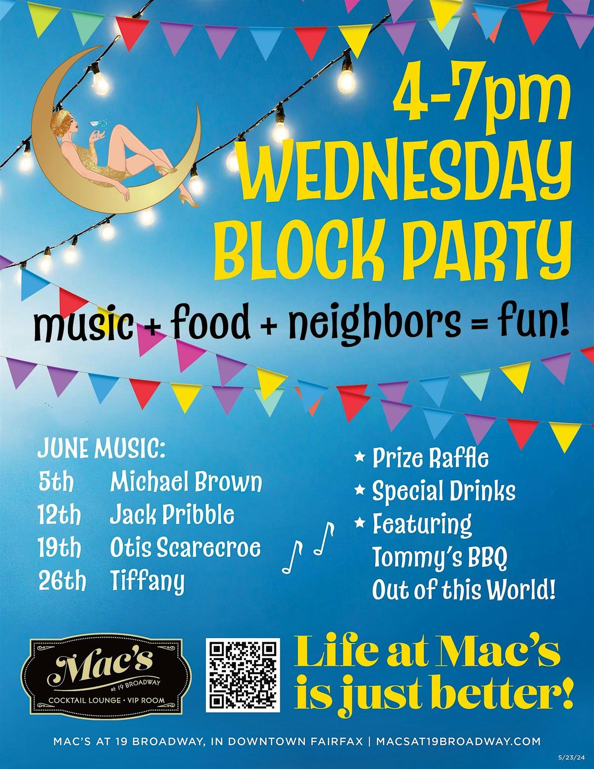 Wednesday Block Parties at Mac's! \u2728
