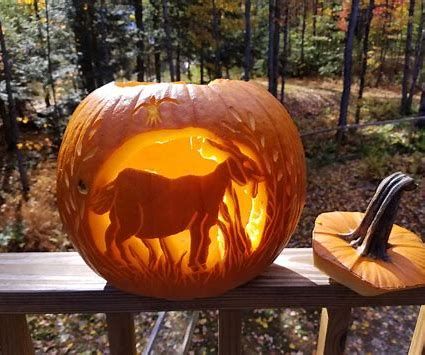 Pumpkin Carving with Goats