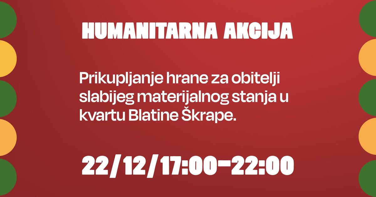 Humanitarna akcija- Prikupljanje hrane za obitelji slabijeg materijalnog stanja 