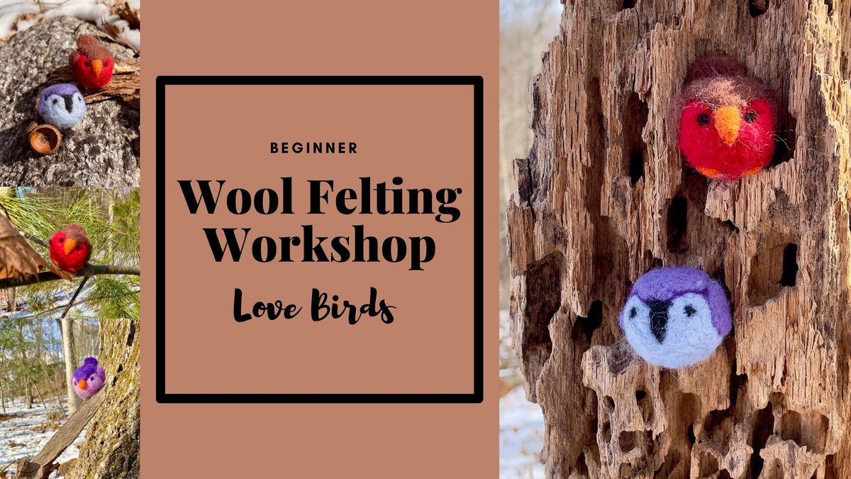 Beginner Wool Felting Workshop: Lovebirds 