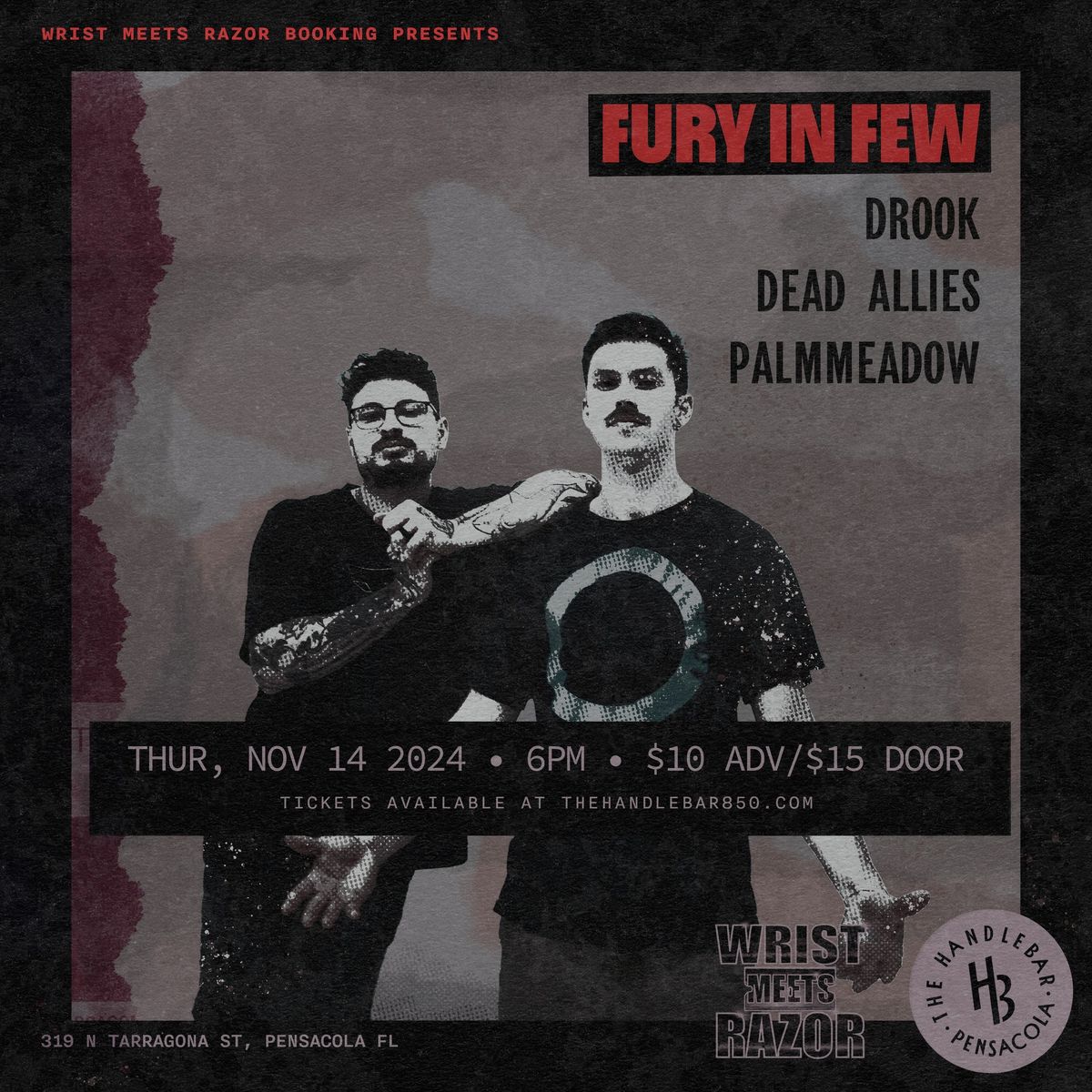 Fury in Few, Drook, Dead Allies, and Palmmeadow at The Handlebar 11\/14