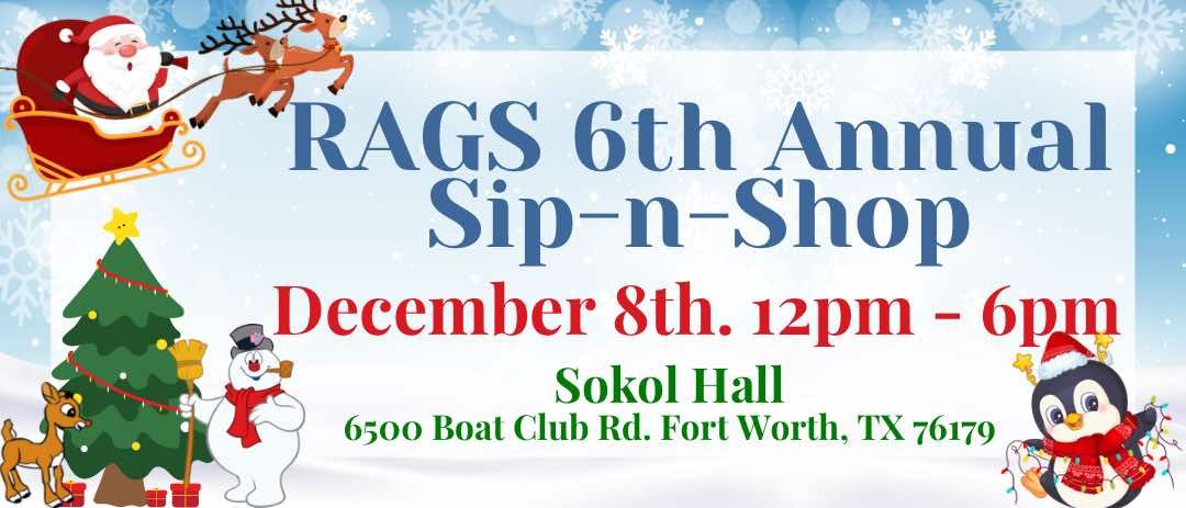 RAGS 6th Annual Sip-n-Shop\/Toy Drive FREE EVENT - please bring a unwrapped Toy! 