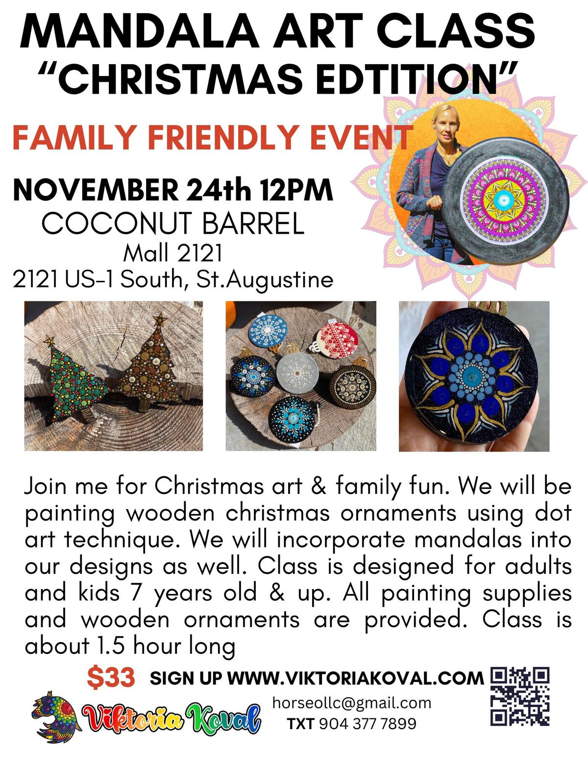 Dot Art Mandala Ornament Painting Class November 24th