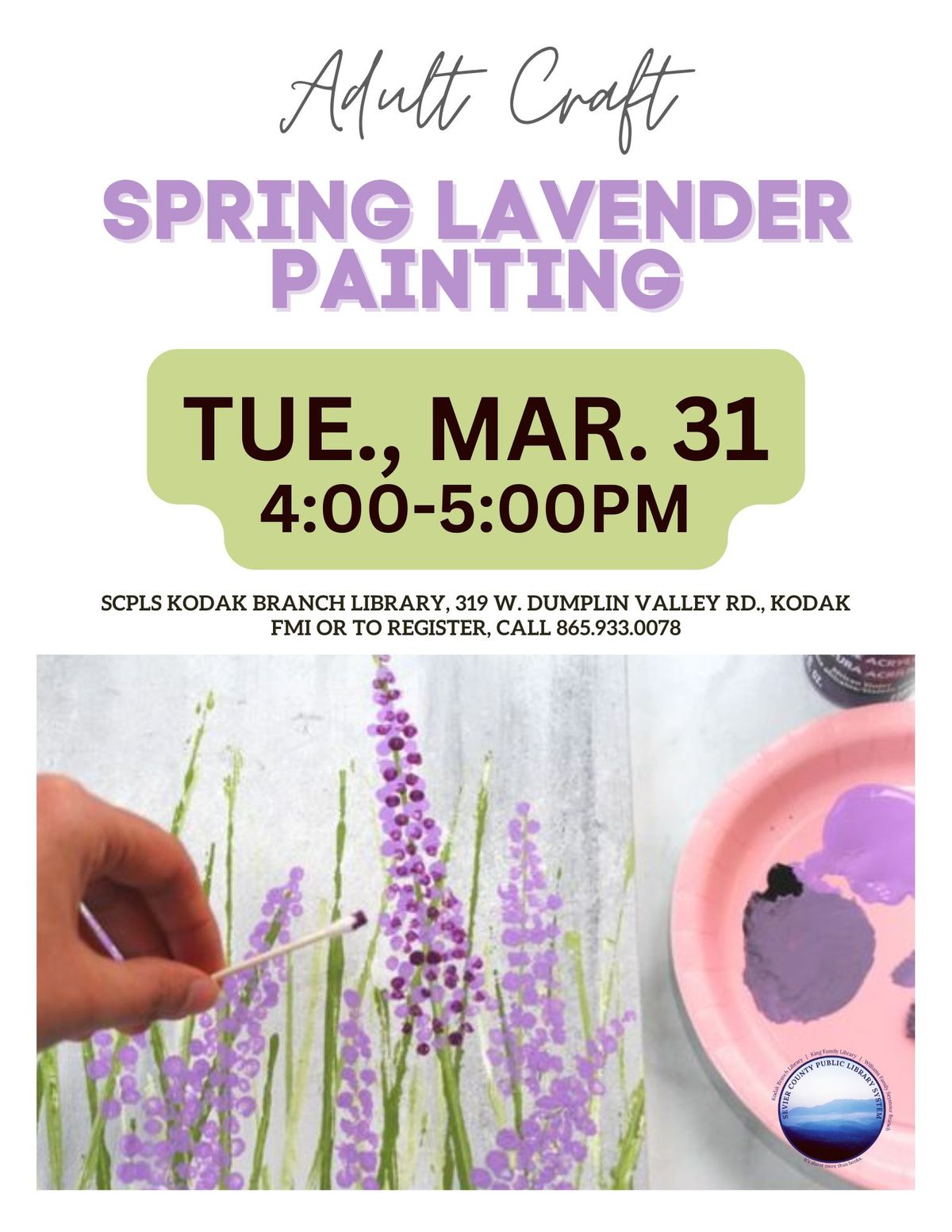 Adult Craft Time - Spring Lavender Painting