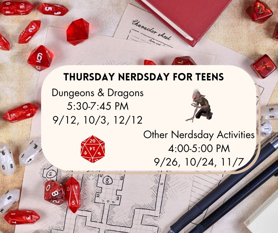 Thursday Nerdsday for Teens: Dungeons and Dragons