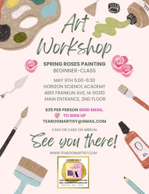 Art work Shop Beginners Class (Spring Roses Painting)