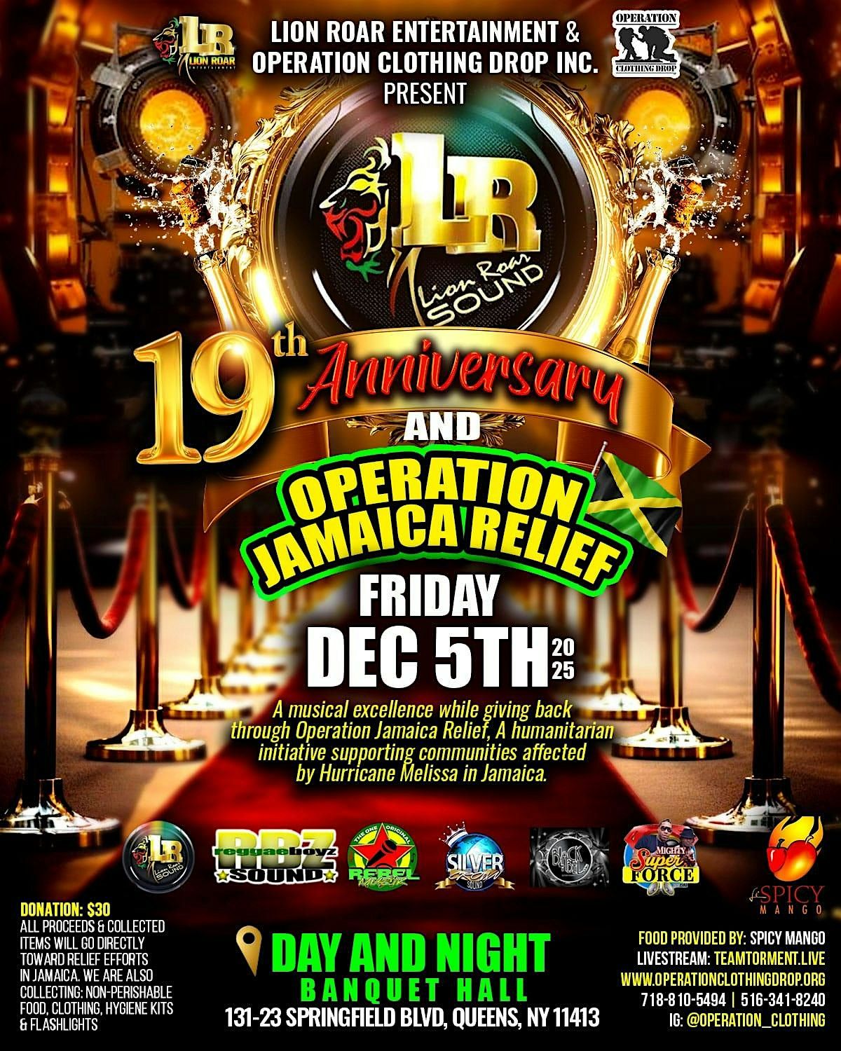 Lion Roar Sound 19th Anniversary & Operation Jamaica Relief