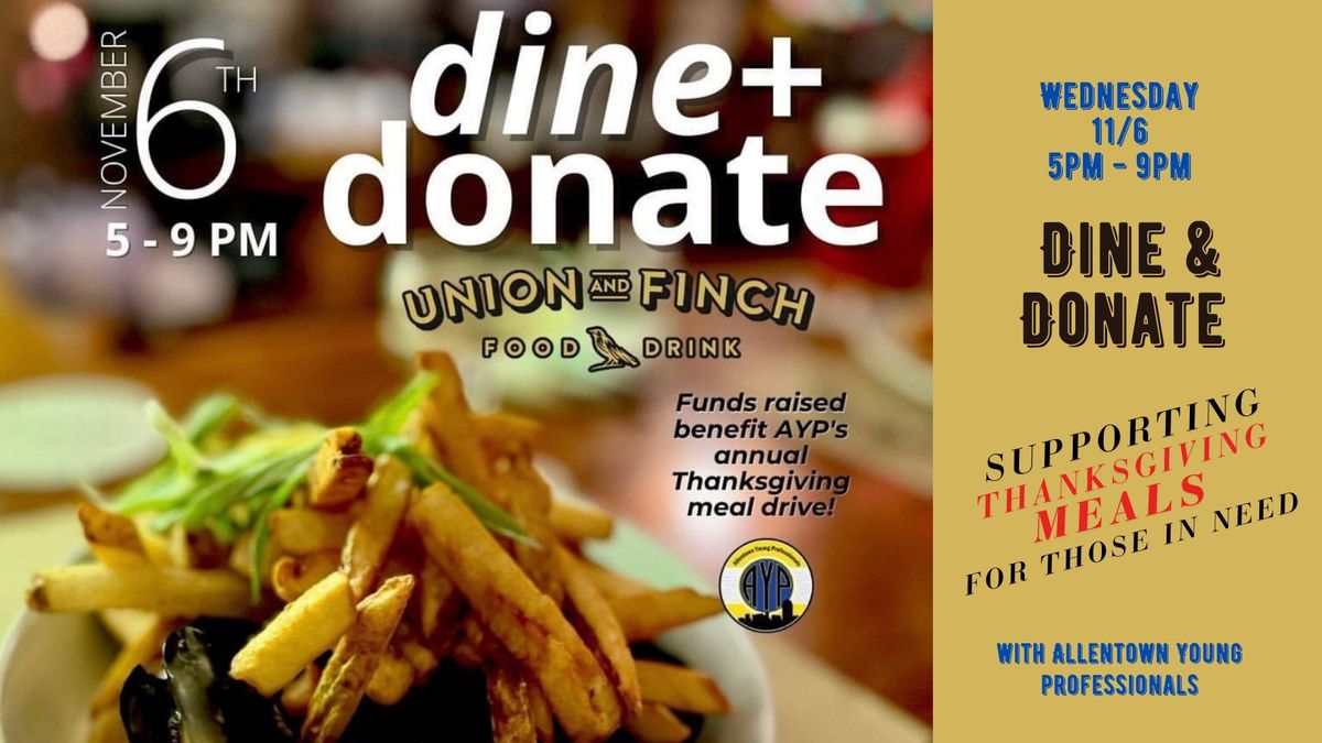 Dine & Donate - Thanksgiving Meals For Those In Need