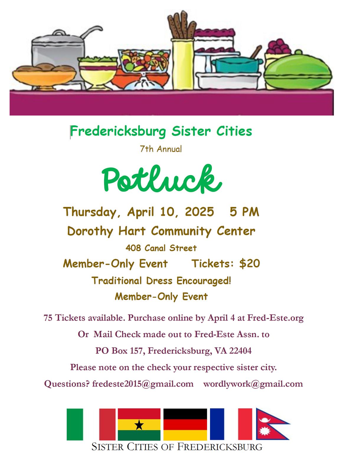 Fredericksburg Sister Cities 7th Annual Potluck