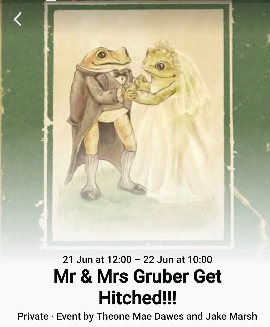 Wedding Party Booking @Mr & Mrs Gruber