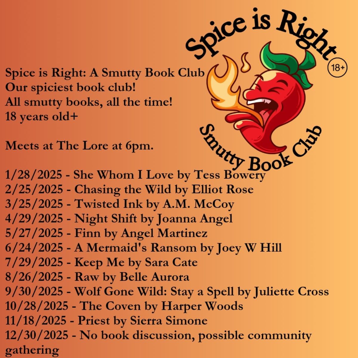 Spice is Right Book Club at The Lore