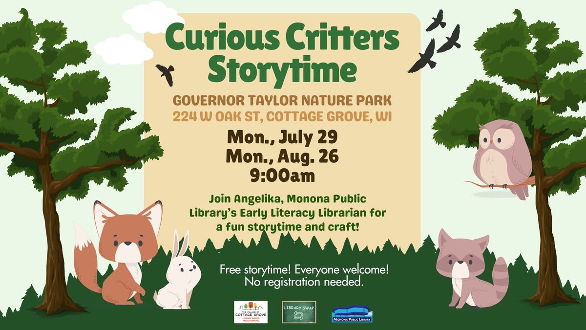 Curious Critters Storytime at Governor Taylor Nature Park