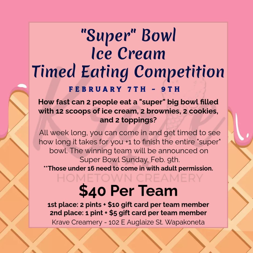 Super Bowl Ice Cream Timed Eating Competition