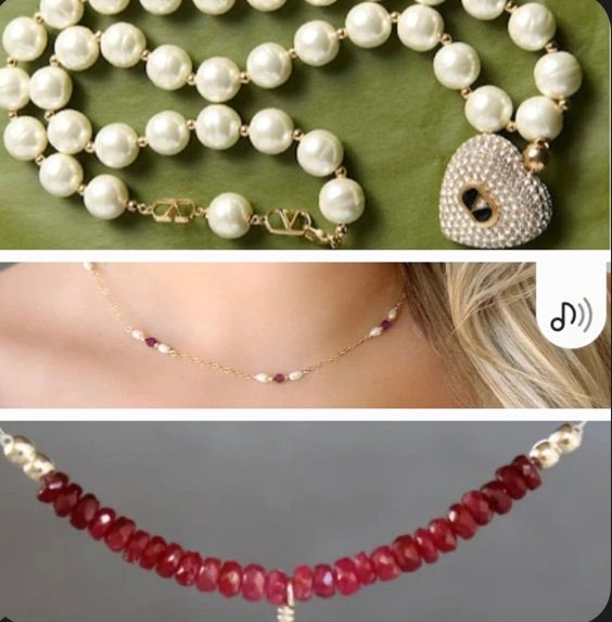 Pearl and Ruby Bracelet or Necklace