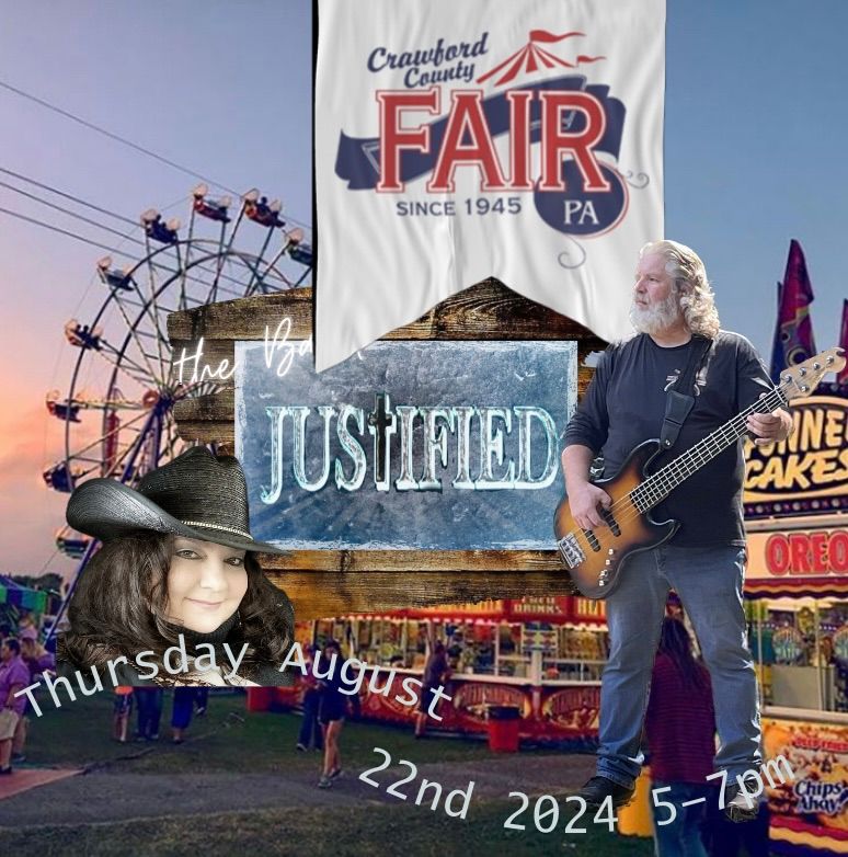 JUSTIFIED @ The Crawford County Fair Thursday, August 22, 2024, 5 to 7 PM
