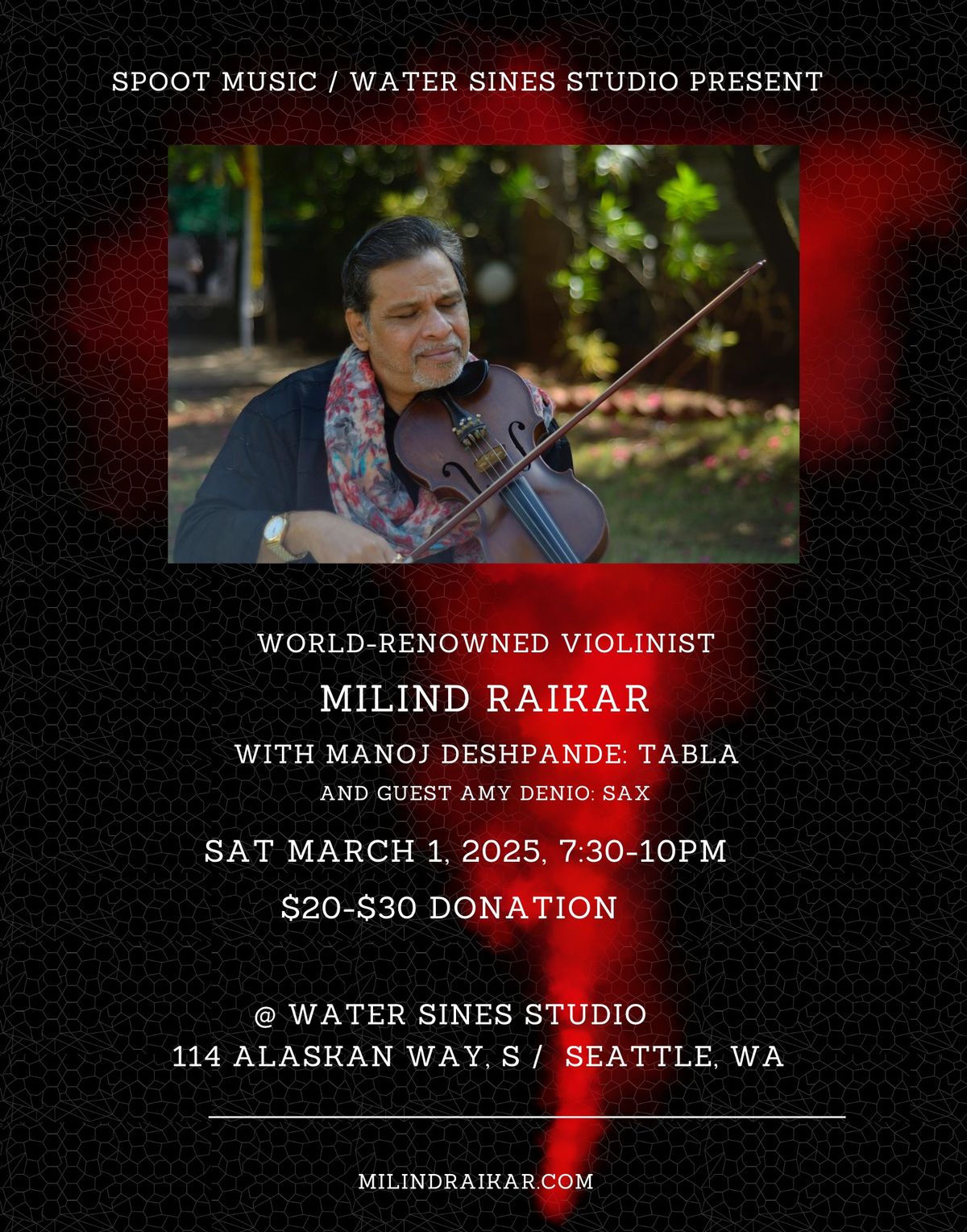 Master Indian Violinist Milind Raikar @ Water Sines Studio!