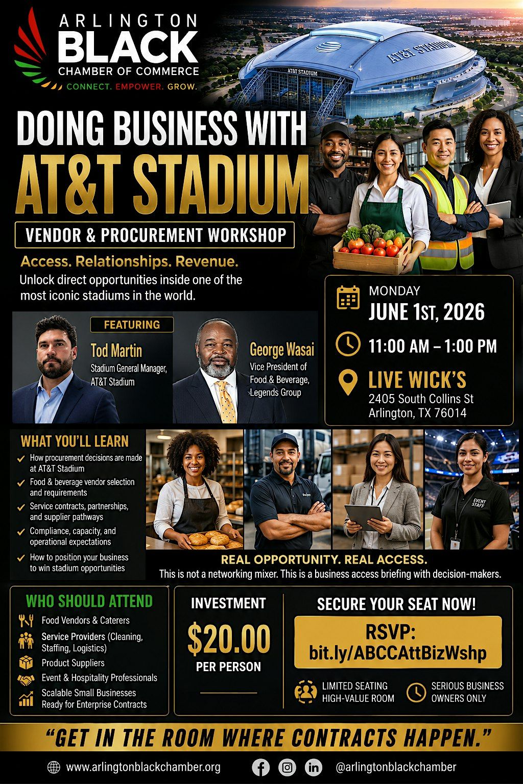 DOING BUSINESS WITH AT&T STADIUM Vendor & Procurement Workshop