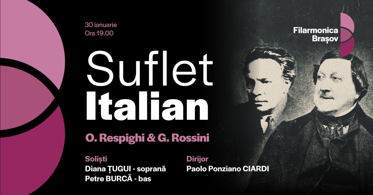 Suflet italian: Concert vocal-simfonic cu Paolo Ponziano Ciardi, Diana \u021augui \u0219i Petre Burc\u0103