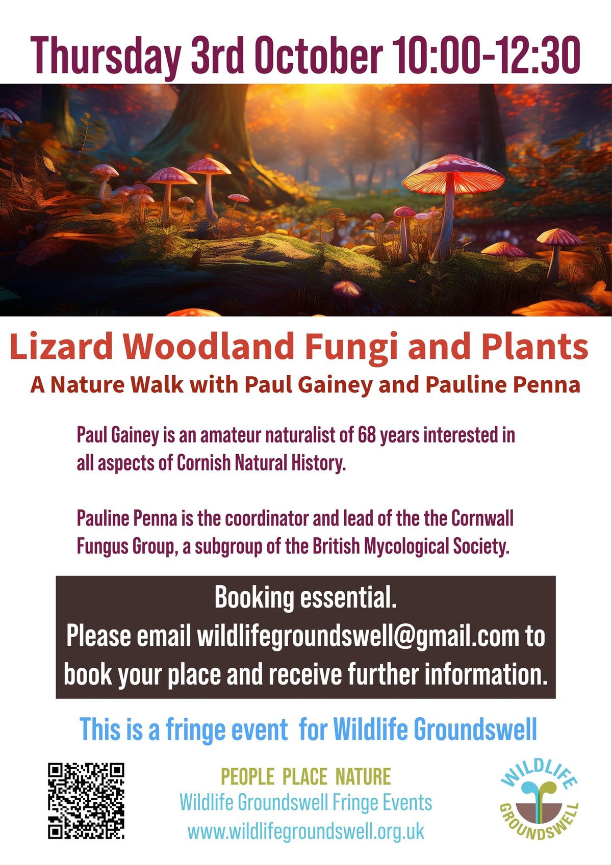 FULLY BOOKED! Lizard Woodland Fungi and Plants