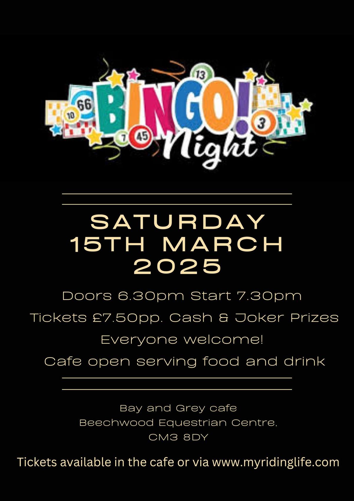 Saturday Social Bingo Night