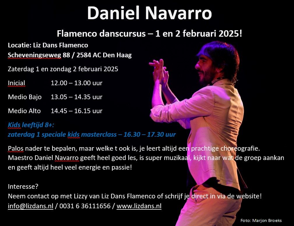 Flamenco cursus met Daniel Navarro 1 en 2 februari