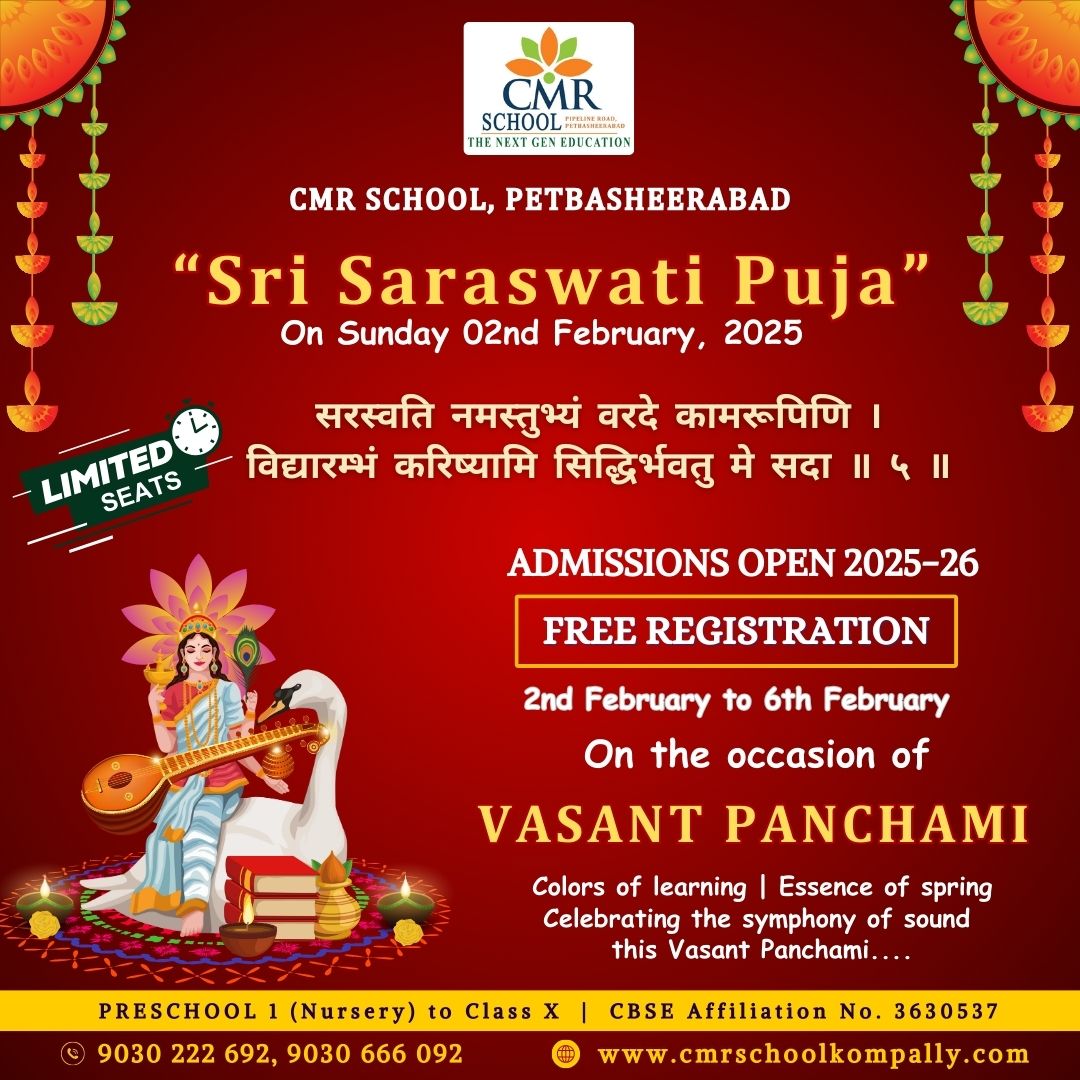 Celebrate Vasant Panchami with CMR School Petbasheerabad!