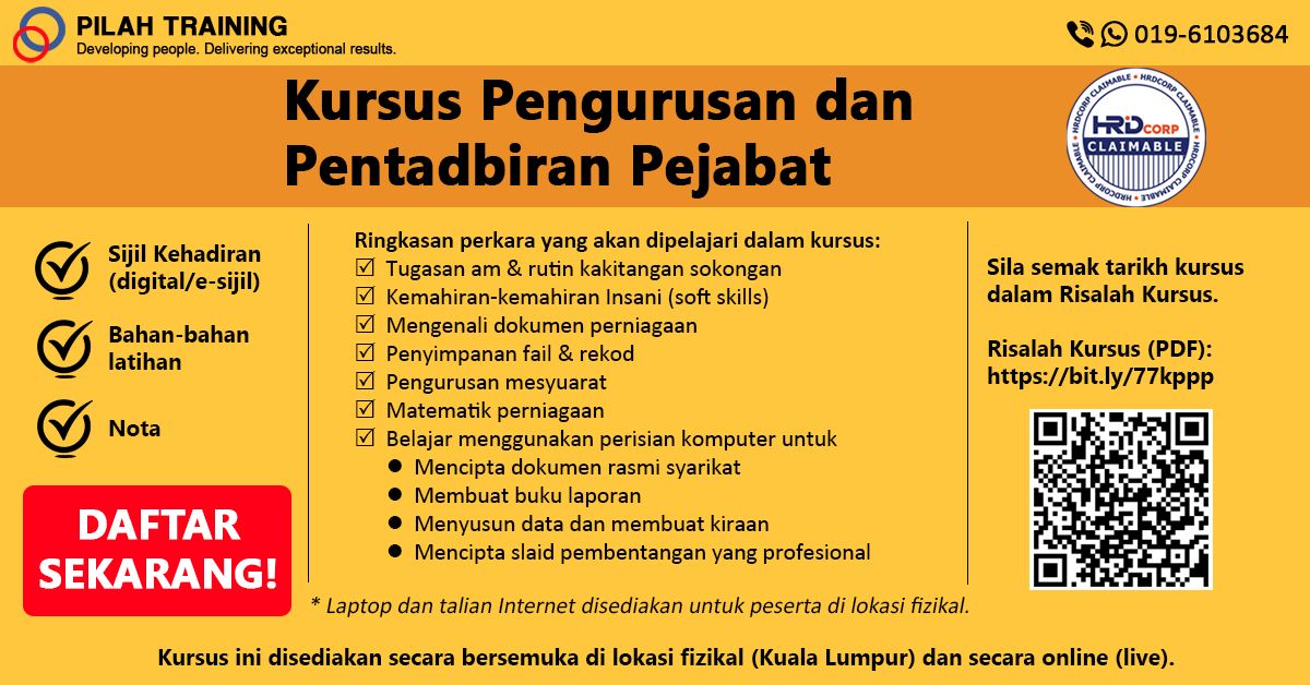 Kursus Pengurusan dan Pentadbiran Pejabat