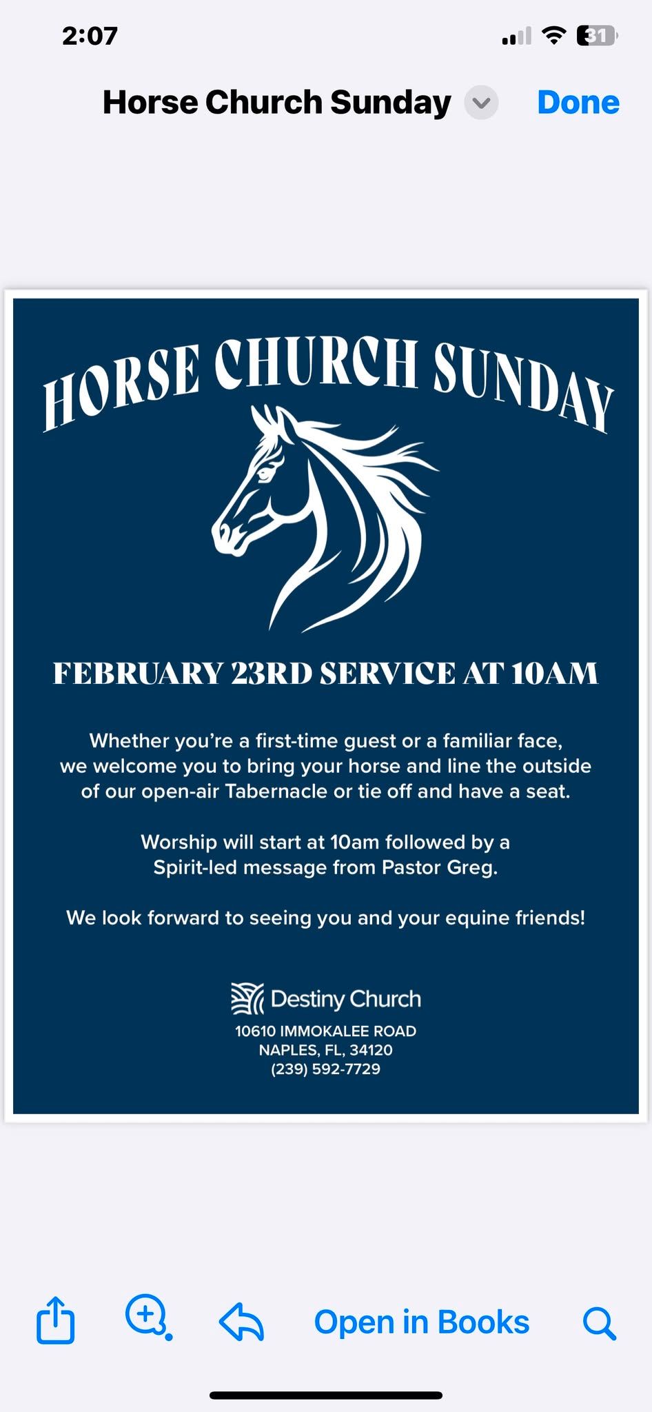 Horse Church Sunday