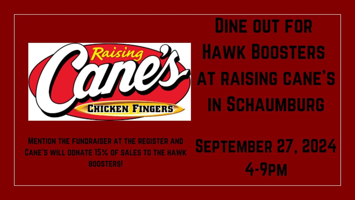 Raising Canes Dine out for Hawk Boosters Night