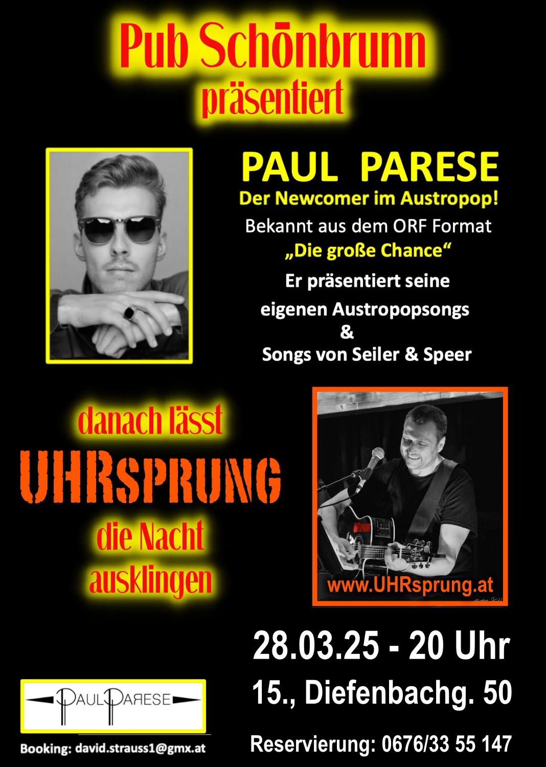 Paul Parese & UHRsprung im Pub Sch\u00f6nbrunn