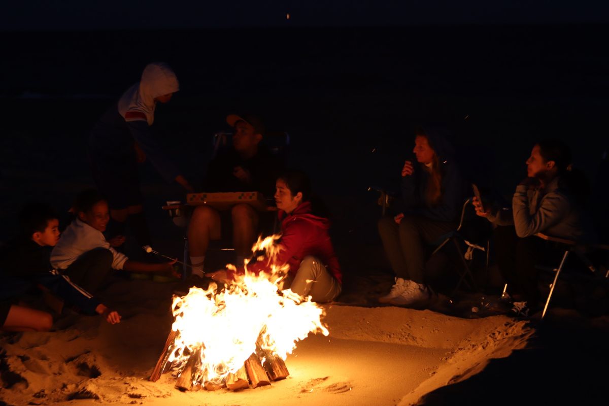 Family Beach Bonfire