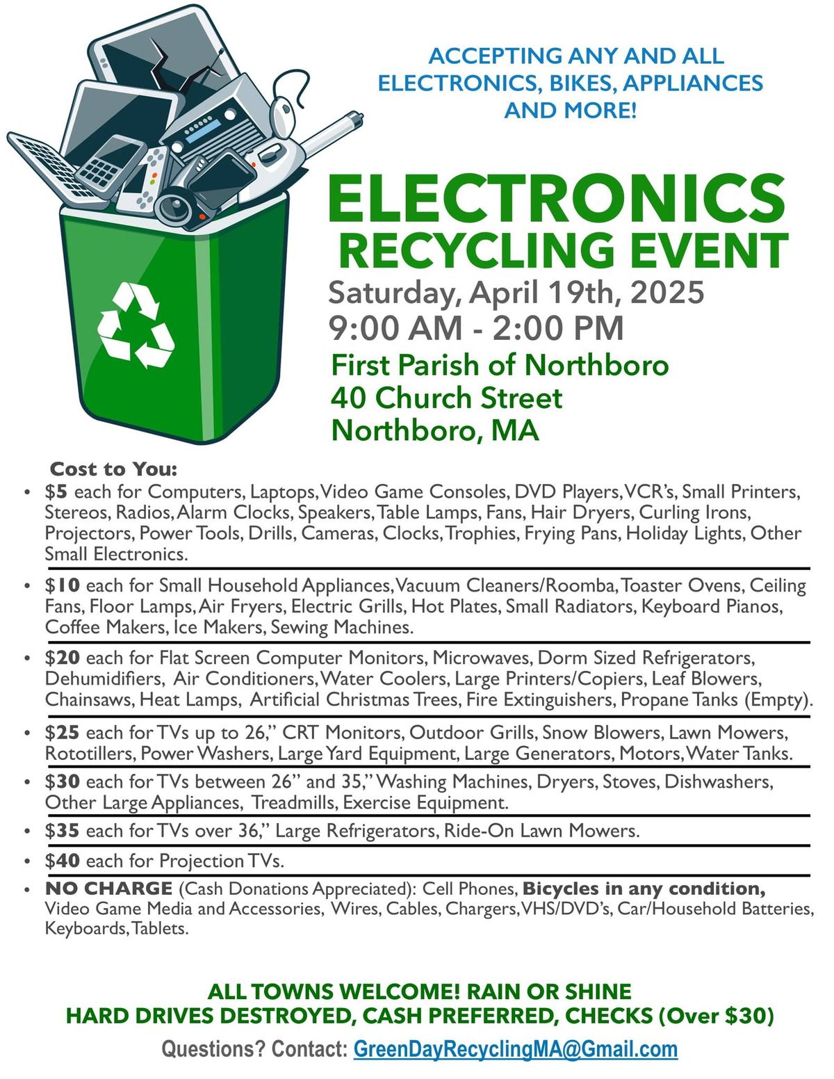 Northboro Electronics Recycling Event