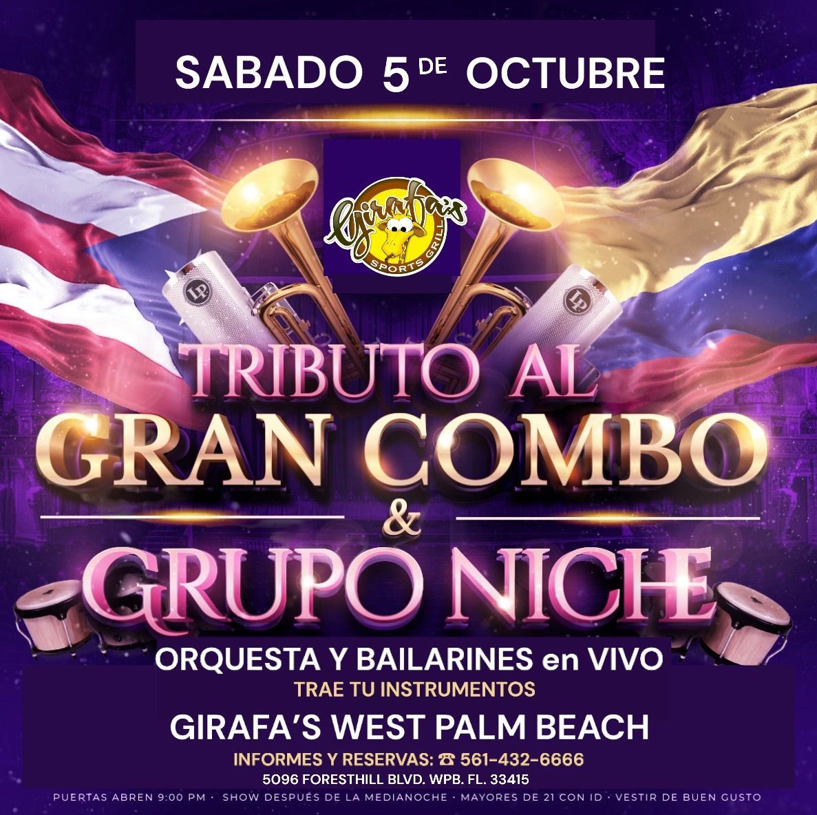 TRIBUTO AL GRUPO NICHE Y GRAN COMBO en WEST PALM BEACH