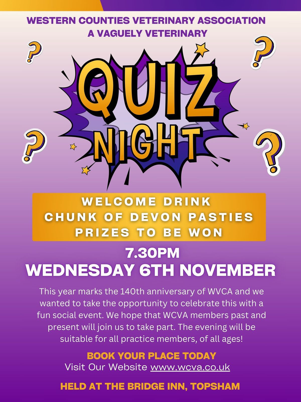 A Vaguely Veterinary Quiz Night!