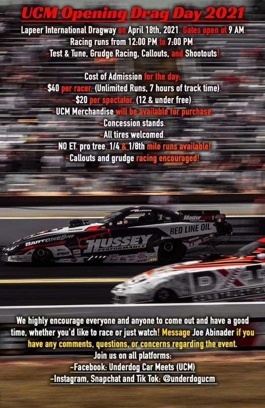 Ucm Opening Drag Day 2021 Lapeer International Dragway 18 April 2021 Lapeer Dragway Open Labor Day 2022