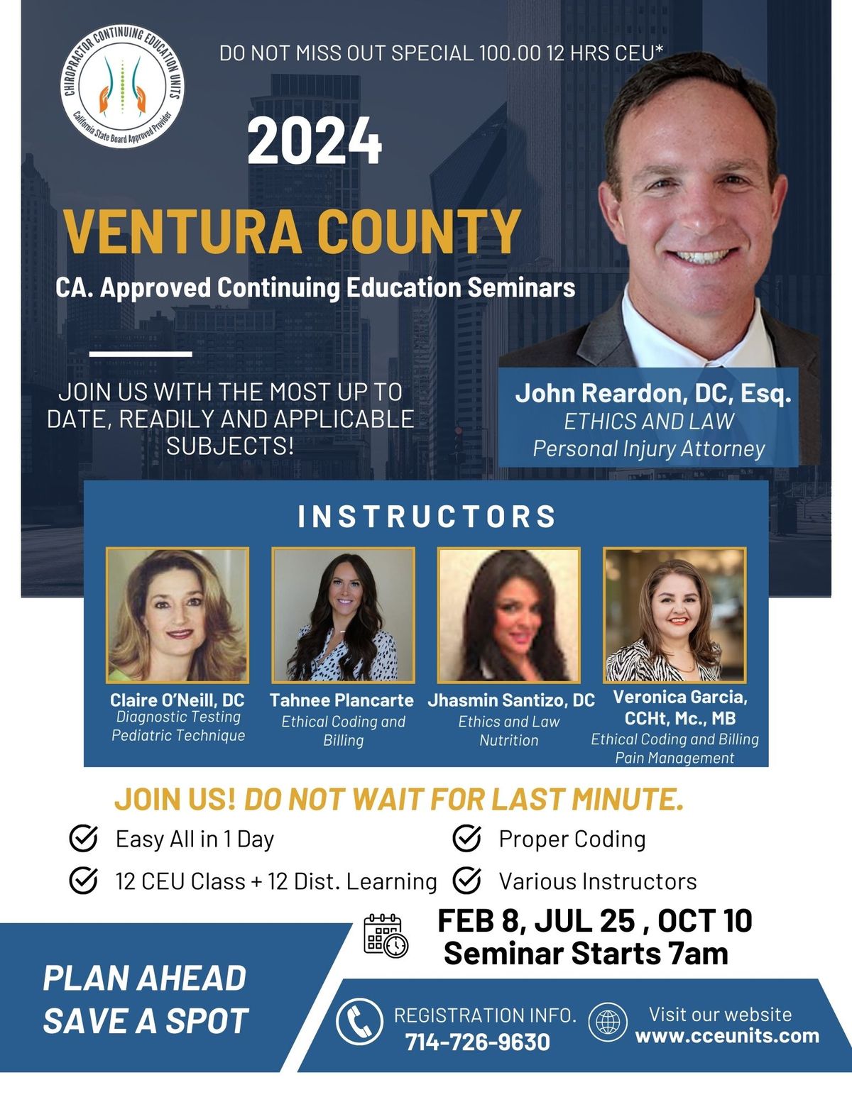 VENTURA COUNTY CA. BOARD APPROVED CONTINUING EDUCATION SEMINARS